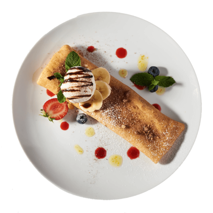 Млинець солодкий з бананом та шоколадом