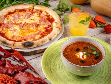 Солянка + Піца з шинкою